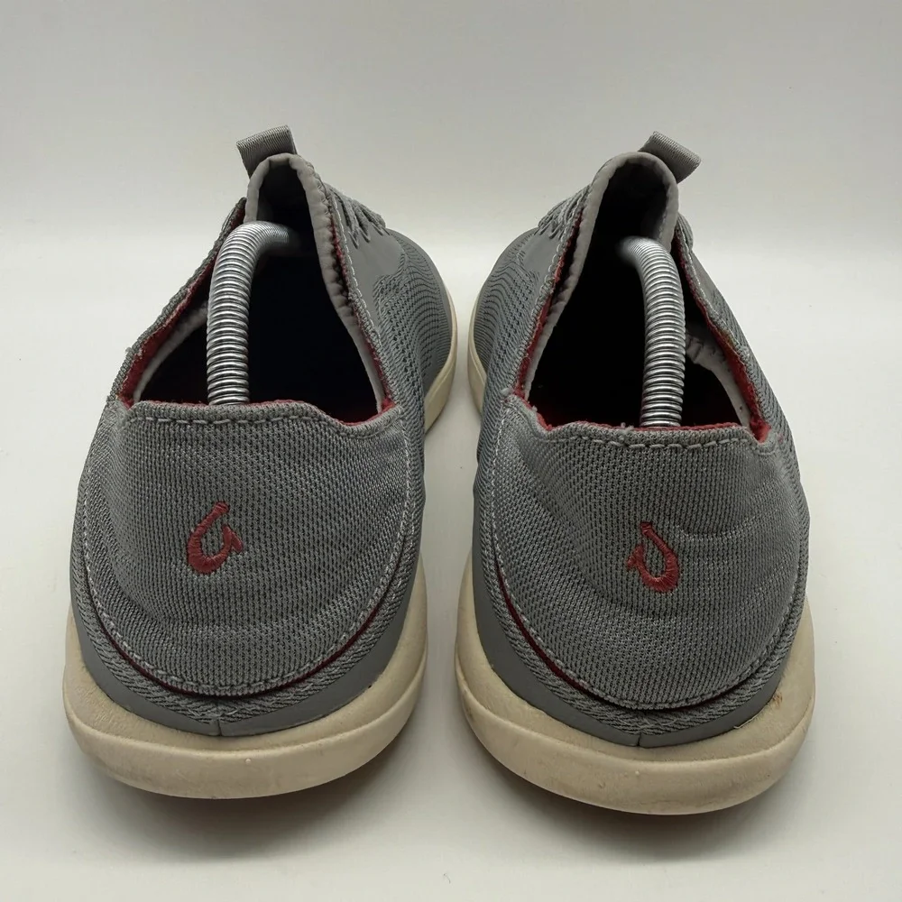 OluKai Moku Pae Sneakers Mens 11 Gray Mesh Boat Shoes 10472-25RX Fog Mustang